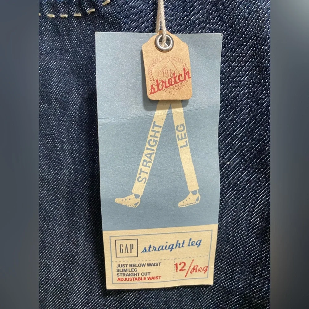 Gap‎ Denim Straight Leg Adjustable Waist sz. 12 Regular, stretch NWT